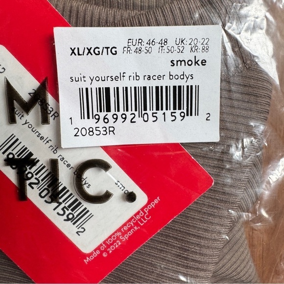 SPANX -Suit Yourself Racerback Ribbed Bodysuit - Smoke - Size: XL - NWT - Picture 4 of 5